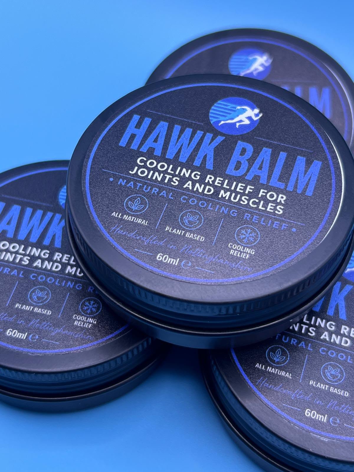 HAWK Recovery Cooling Balm in matte black 60ml tin